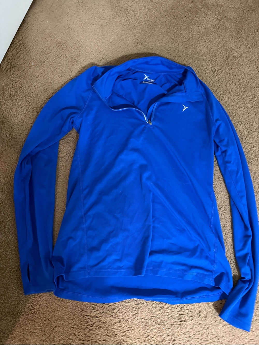 Old Navy Women’s Blue Long Sleeve Quarter-Zip Athletic Top